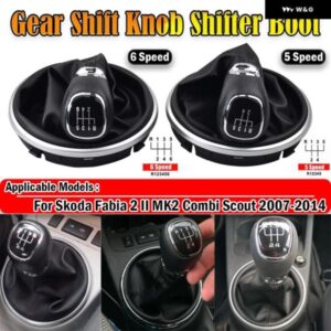 5/6スピード ギア シフト ノブハンドルシフター ブーツ カバー シュコダ ファビア 2 II MK2 コンビスカウト 2007 2008 2009-2014 カーパーツ