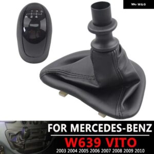 ハイト品質 5/6スピード ギア シフト ノブ GAITOR ブーツ カバー 付き メルセデス W639 VITO 2003-2010 マニュアル ギア シフト ノブ