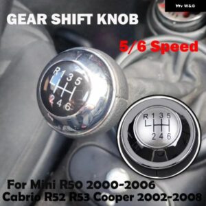 ギア シフト ノブ シフター レバー ハンドルボール クロームブラック MT 5 6スピード ミニ R50 ワン D R52 R53 クーパー S 3 ドア 2001-2008