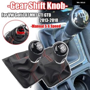 5/6スピード VW ゴルフ 7 A7 MK7 GTI GTD 2013-18 LHD マニュアル ギア シフト ノブとゲートル ブーツ カバー