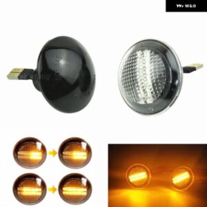 2個 サイドマーカー LED ウィンカーライト点滅シーケンシャルインジケータ ウインカーランプ ランド レンジローバー L322 2002-2012