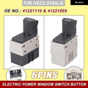 6ピン ABS プラスチック 電動パワーウィンドウ スイッチ ボタン IVECO STRALIS 車 OE ナンバー: 41221110 41221005