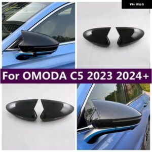 牛角外側ドアバックミラー 装飾 プロテクター キャップハウジング トリム OMODA C5 2023 2024 2025 アクセサリー