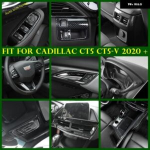 カーボンウィンドウリフト ボタン ステアリングホイール 読書灯ランプカバー トリム キャデラック CT5 CT5-V 2020 - 2022 カーアクセサリー