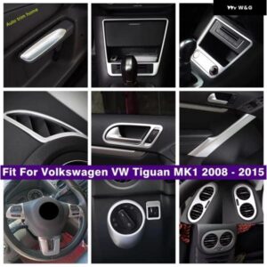 エア AC ベント ドアハンドル ボウル ヘッドライト コントロール パネル ステアリングホイール カバー トリム VW ティグアン MK1 2008 - 2015