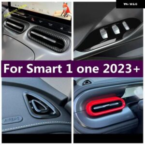 ABS ウィンドウリフト ボタン ヘッドライト ランプ スイッチ ステアリングホイール 装飾 フレーム カバー トリム スマート 1 1 2023 2024 カーアクセサリー