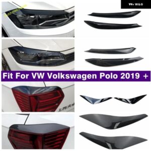 フロントヘッドリアバンパー テールライト ランプ アイブロウストリップカバー トリム VW ポロ 2019-2023 車 外装 リペア