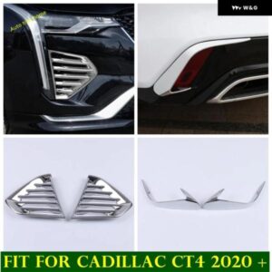 ABSクロームフロント フォグランプ ランプテールリアバンパー フォグランプ アイブロウ 装飾 ストリップカバー トリム キャデラック CT4 2020 - 2022