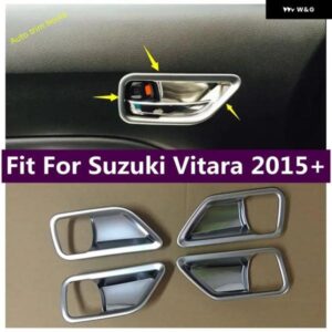 スズキ マット スタイル インナードアプルドアノブハンドルキャッチボウル 装飾 フレーム カバー トリム VITARA 2015-2021 カーア