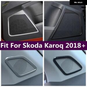 ステンレス ステレオ スピーカー オーディオ スピーカー サウンド 装飾 ストリップカバー トリム シュコダ カロク 2018-2022 カーアクセサリー