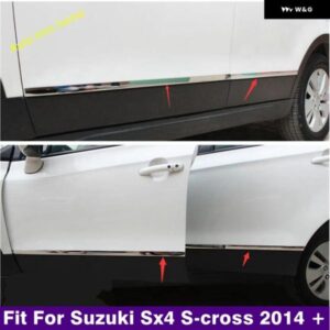 スズキ ドアサイドラインボディモールディングガーニッシュ トリム カバー ステンレス 装飾 ストリップ SX4 S-クロス 2014 - 2022