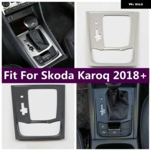 コンソール ギア シフト ボックス 装飾 パネル トリム カバー ステッカー カー スタイリング シュコダ カロク 2018-22 アクセサリー