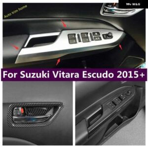 スズキ インナー ドアハンドル ボウル/ウィンドウリフト コントロール スイッチ ボタン 装飾 フレーム カバー トリム VITARA 2015