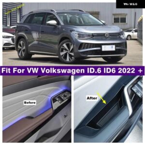 フロントリア ドアハンドル アームレスト コンテナ 収納 ボックス ホルダー 電話トレイカバー VW ID.6 ID6 2022 2023 カーアクセサリー