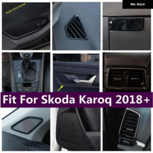 ダッシュボード ウィンドウリフト スイッチ ボタン メタル シフト ギア ボックス エアコン アウトレット ACベントカバー トリム シュコダ カロク2018 - 2022