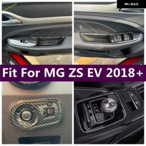 ギア シフト ボックス ウィンドウリフト ヘッドライト ランプ コントロール スイッチ ボタン 装飾 カバー トリム MG ZS EV 2018-2024 カーアクセサリー