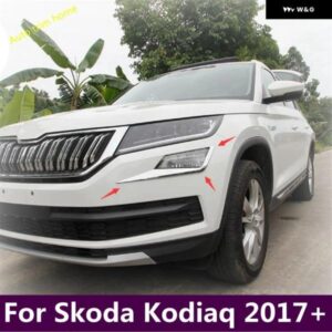 ABS クロームフロント フォグライト ランプ アイブロウ 装飾 ストリップカバー トリム シュコダ コディアック 2017-2020 カーアクセサリー