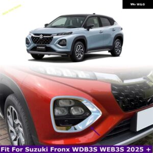 スズキ クローム/ブラックフロントバンパー フォグランプ ランプ 装飾 フレーム カバー トリム FRONX WDB3S WEB3S 2025 2