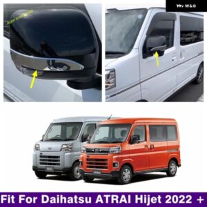 ABS クロームサイドドアバックミラー 装飾 ストリップストリーマカバー トリム カー スタイリング ダイハツ アトレーハイゼット 2022 アクセサリー