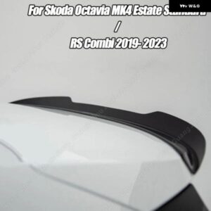 グロスブラックリア トランク ルーフ スポイラー ウイング トリム シュコダ オクタビアMK4エステートスタンダード/RSコンビ2019-2023