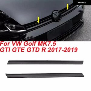 VW ゴルフ MK7.5 ゴルフ GTI GTE GTD R 2017-2019 スポーツ フルブラック フロントセンター グリル インサート グリル メッシュ カバー モール トリム