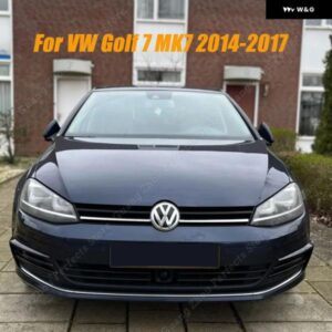 グロスブラック/カーボンルック 2個 フロント フォグランプ グリル カバー トリム VW ゴルフ 7 MK7 2014-2017 ABS プラスチック 装飾