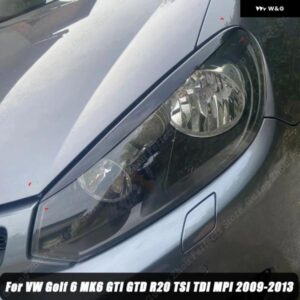 ヘッドライト アイブロウ ABS ステッカー トリム カバー VW ゴルフ 6 MK6 GTI GTD R20 TSI TDI MPI 2009-2013 チューニング
