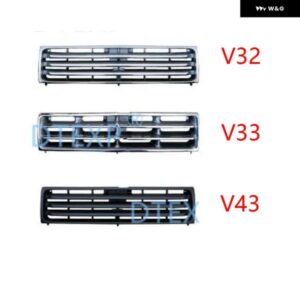1ピース バンパー ネット パジェロ フロント グリル モンテロ V31 V32 V33 V43 ラジエーター グリル クローム黒 1989 -1999 L4 V6