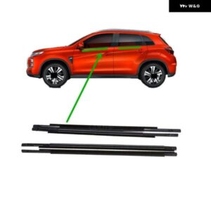 4ピース クローム外側窓ゴム ASX RVR ガラス プロテクター ブラック ラバー ストリップ ASX GA 5727A213