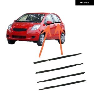 4個 窓ゴム外側ヤリス ハッチバック XP90 2007-2012 5 ドアガラスラミネートウェザーストリップヴィッツ 68210-0D100