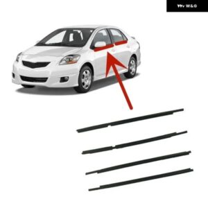 4個 セダンサルーン窓ゴム外側ヤリス XP90 2007-2012 ガラスラミネート プロテクター ウェザーストリップヴィッツ 68210-0D120