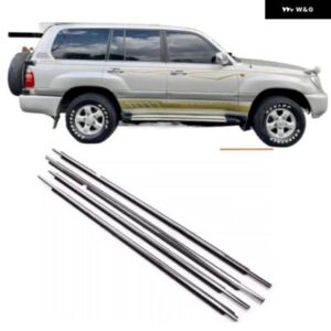 4個 クローム外側窓ゴムランドクルーザー LC100 1998-2007 ウェザーストリップシールガラスラミネート 75740-60030