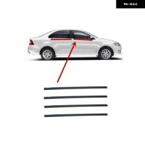 ブラッククローム 4個 窓外ゴム シュコダ ラピッド 2013-2019 ガラス プロテクター デコレーション ウェザー ストリップ