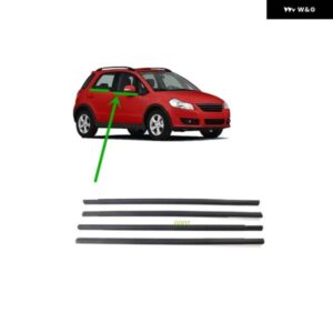 スズキ 4個 ブラック外側窓ガラスゴム SX4 ハッチバック 83811-56K00-000 ウェザーストリップ SX4 ガラス プロテクター ゴ