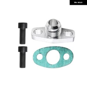 AN10 ターボ オイル リターン ドレン フランジ アダプター キット GARRETT GT28 GT30 GT35 T25 M8X1.25MM ボルト付き シルバー