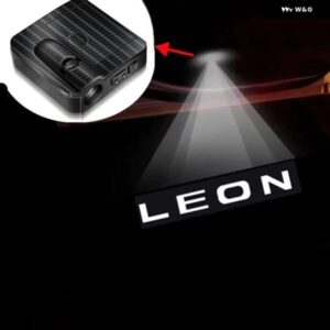 2個 カーボンドアウェルカムライト LED プロジェクターゴーストシャドウランプレオン 1 2 3 5F MK2 MK3 2013-2019 ワイヤレスセンシング