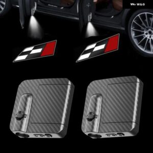 2個 レースレーシングフラグカーボンドアライト LED ランプキュプライビサレオン FR ATECA アロナ EXEO アルハンブラワイヤレスセンシング