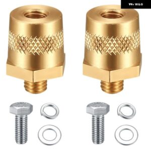 バッテリーポール アダプターペア プラスマイナスカーバッテリー接続端子真鍮バッテリースタッドコネクタ自動車 カスタム 部品