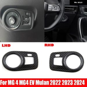 LHD RHD MG4 ムーラン MG 4 EV 2022 2023 ABS カーボン ヘッドライト 調整スイッチ左 コントロール ボタン カバー アクセサリー