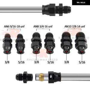 AN6 AN8 AN10 オスフレア 5/16インチ 3/8インチ 燃料ハードライン チューブ フィッティングアダプタコネクタ 合金 黒 5/16インチ 3/8インチ OD 合金