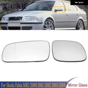 シュコダ ファビア MK1 2000-08 外装 バックミラー サイドミラー ガラス レンズ と加熱