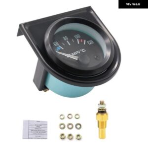 52MM 水温計 LED 白色光ウォータータンクレベルインジケータ 12V 水温摂氏ゲージ水温センサー付き