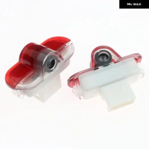 2個 ワイヤレス LEDドアウェルカムランププロジェクターカーテシライトアクセサリー VW ビートル ゴルフ 4 GTI GTD GTE RLINE R ジェッタ MK3