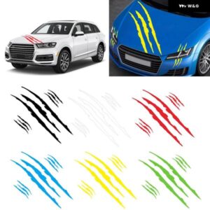 3個 ゴースト爪 ステッカー 防水 ヘッドライト 爪マーク デカール ボンネット ビニールストライプスクラッチ ステッカー 装飾