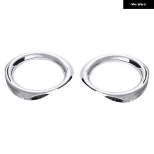 C-17-18 2個 ABS シルバー フロント フォグ ライト ランプ