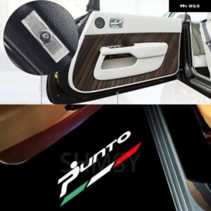 2個 LEDドアウェルカムランプアクセサリーフィアット プント 2005-2009 2012-2018 3D プロジェクター カスタム ゴーストシャドウランプ