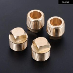4個 1/2インチ NPT ネジガーボードボートドレンプラグ真鍮芯雄プラグ パイプ チューブ 継手スクエアヘッド燃料 LP 天然ガス
