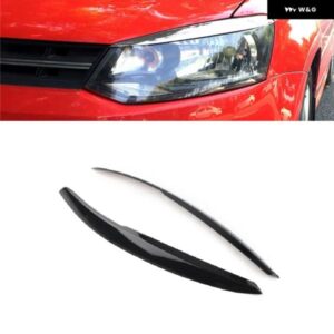 2個 ヘッドライト ランプアイブロウ トリム カバー VW ポロ MK5 6R 6C 2010-17