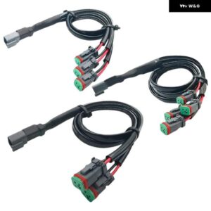 2個 Y 字型ドイツ DT DTP アダプタ配線 ハーネス スプリッタ IP68 防水 プラグアンドプレイ LED ライトバー LED ポッド フォグランプ