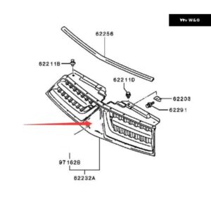 パジェロ スポーツ 2/3 2010-2021 MN167684 マーク 3 ダイヤ クローム FCM なし